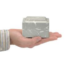 MacKenzie Keepsake Urn+Vault® for Ashes - Cultured Marble - Silver Gray