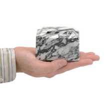 MacKenzie Keepsake Urn+Vault® for Ashes - Cultured Marble - White & Black