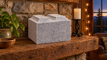 MacKenzie Niche Companion Urn for Ashes - Cultured Granite - Mist Gray