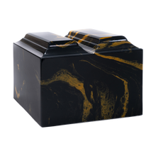MacKenzie Niche Companion Urn+Vault® for Ashes - Cultured Marble - Black & Gold