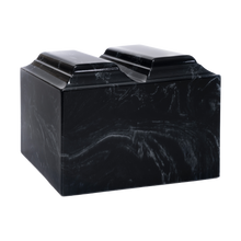 MacKenzie Niche Companion Urn+Vault® for Ashes - Cultured Marble - Black & White