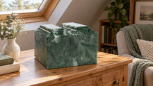 MacKenzie Niche Companion Urn for Ashes - Cultured Marble - Emerald