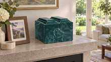 MacKenzie Niche Companion Urn for Ashes - Cultured Marble - Evergreen
