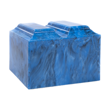 MacKenzie Niche Companion Urn+Vault® for Ashes - Cultured Marble - Mystic Blue