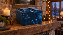 MacKenzie Niche Companion Urn for Ashes - Cultured Marble - Navy