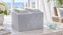 MacKenzie Niche Companion Urn for Ashes - Cultured Marble - Silver Gray