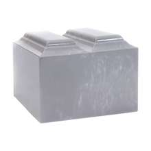 MacKenzie Niche Companion Urn+Vault® for Ashes - Cultured Marble - Silver Gray