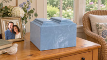 MacKenzie Niche Companion Urn for Ashes - Cultured Marble - Wedgewood