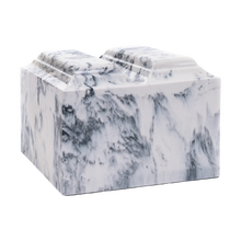 MacKenzie Niche Companion Urn+Vault® for Ashes - Cultured Marble - White & Black