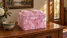 MacKenzie Niche Companion Urn for Ashes - Cultured Marble - Wild Rose