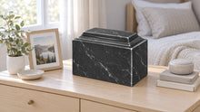 MacKenzie Niche Urn for Ashes - Cultured Marble - Black & White