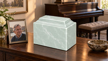 MacKenzie Niche Urn for Ashes - Cultured Marble - Seafoam Green