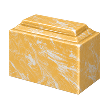 MacKenzie Niche Urn for Ashes - Cultured Marble - Sunset Orange