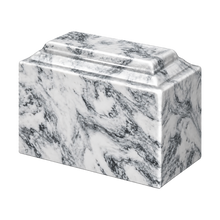 MacKenzie Niche Urn for Ashes - Cultured Marble - White & Black