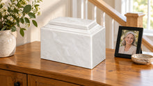 MacKenzie Niche Urn for Ashes - Cultured Marble - White
