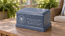 MacKenzie Olympus Urn for Ashes - Cultured Granite - Paradise Blue
