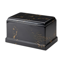MacKenzie Olympus Urn for Ashes - Cultured Marble - Black & Gold