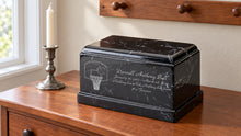 MacKenzie Olympus Urn for Ashes - Cultured Marble - Black & White