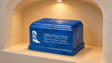 MacKenzie Olympus Urn for Ashes - Cultured Marble - Mystic Blue
