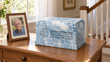 MacKenzie Olympus Urn for Ashes - Cultured Marble - Sky Blue