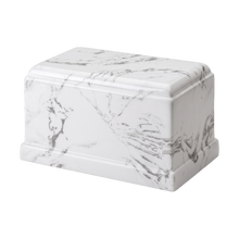 MacKenzie Olympus Urn for Ashes - Cultured Marble - White & Black