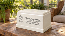 MacKenzie Olympus Urn for Ashes - Cultured Marble - White