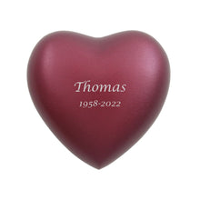Magenta Aluminum Heart Keepsake Urn - Funeral.com, Inc.