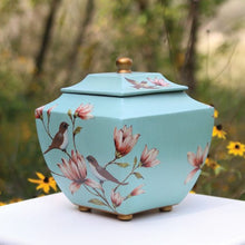 Magnolia Lovebirds Blue Resin Adult Cremation Urn - Funeral.com, Inc.