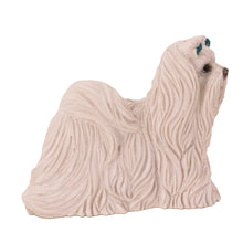 Male White Maltese with Blue Bows, Standing Figurine Pet Cremation Urn - Funeral.com, Inc.