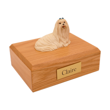 Maltese, Lying Down Figurine Pet Cremation Urn - Funeral.com, Inc.
