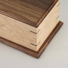 Maple and Walnut Corner Inlays Wood Adult Cremation Urn - Funeral.com, Inc.