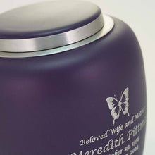 Matte Amethyst Aluminum Adult Cremation Urn - Funeral.com, Inc.