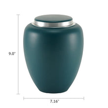 Matte Teal Sapphire Aluminum Adult Cremation Urn - Funeral.com, Inc.
