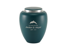 Matte Teal Sapphire Aluminum Adult Cremation Urn - Funeral.com, Inc.