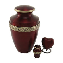 Metallic Crimson Brass Heart Keepsake Urn - Funeral.com, Inc.