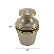Metallic Pewter Brass Accent Band Keepsake Urn - Funeral.com, Inc.