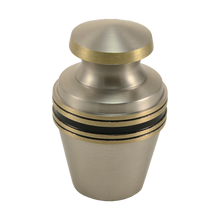 Metallic Pewter Brass Accent Band Keepsake Urn - Funeral.com, Inc.
