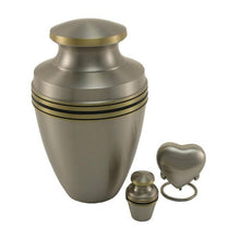 Metallic Pewter Brass Accent Band Keepsake Urn - Funeral.com, Inc.