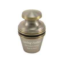 Metallic Pewter Brass Accent Band Keepsake Urn - Funeral.com, Inc.