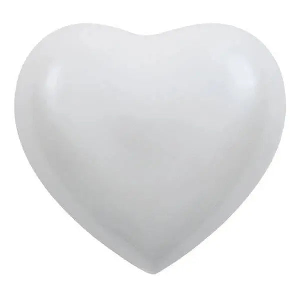 Amorette Pearl White Heart Pet Urn - funeral.com