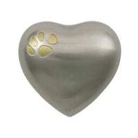 Gabrielle Paw Pewter Heart Pet Keepsake Urn - funeral.com