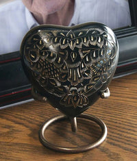 Mireya Engraved Heart Pet Keepsake Urn - funeral.com