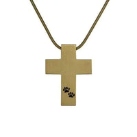 Comely Bronze Cross Pawprint - funeral.com