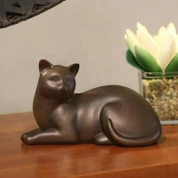 Comfy Tabby Cat Small Pet Urn - funeral.com