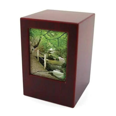 Missing You Photo Box Cherry Extra Large Pet Urn - funeral.com