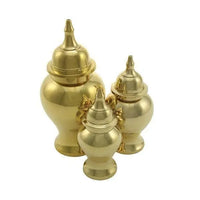 Rabia Shiny Brass Small Pet Urn - funeral.com