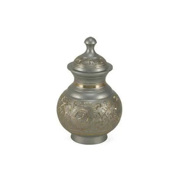 Uriel Silver Engraved Small Pet Urn - funeral.com