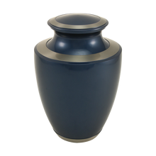 Moonlight Blue Brass Adult Cremation Urn with Pewter Accents - Funeral.com, Inc.