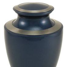 Moonlight Blue Brass Adult Cremation Urn with Pewter Accents - Funeral.com, Inc.