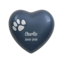Moonlight Blue Heart Paw Print Pet Keepsake Urn - Funeral.com, Inc.